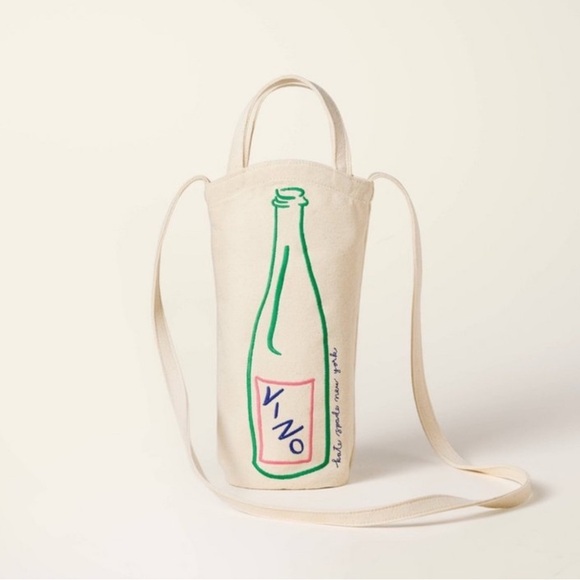 New kate spade x Target Canvas Wine Bottle Canvas Tote - Picture 1 of 5
